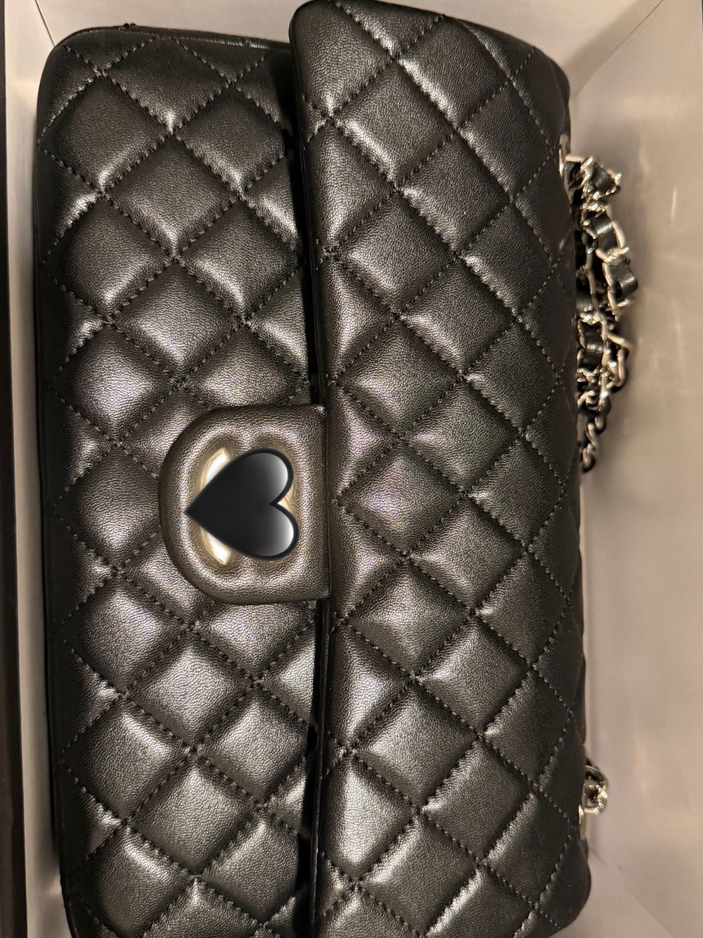 Quilted Black Leather Shoulder Bag